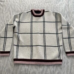 Hatch Maternity Windowpane Crew Sweater
